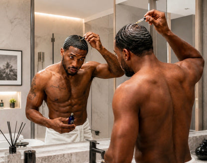 Man applying Hydra Hair Care Anti-Dōt Men&